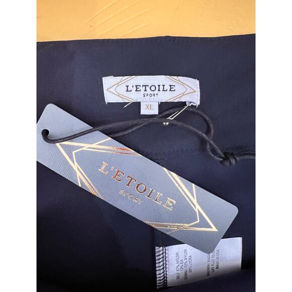 L'Etoile Sport Button Poplin Mini Golf/Tennis Skirt Black Women Size XL NWT - Picture 6 of 9